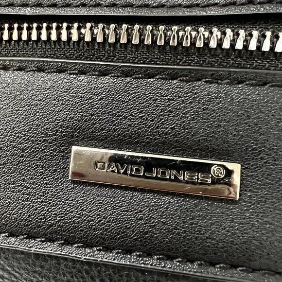 DAVID‎ JONES PARIS Womens Black Leather Backpack Bag (Read) - Picture 2 of 12